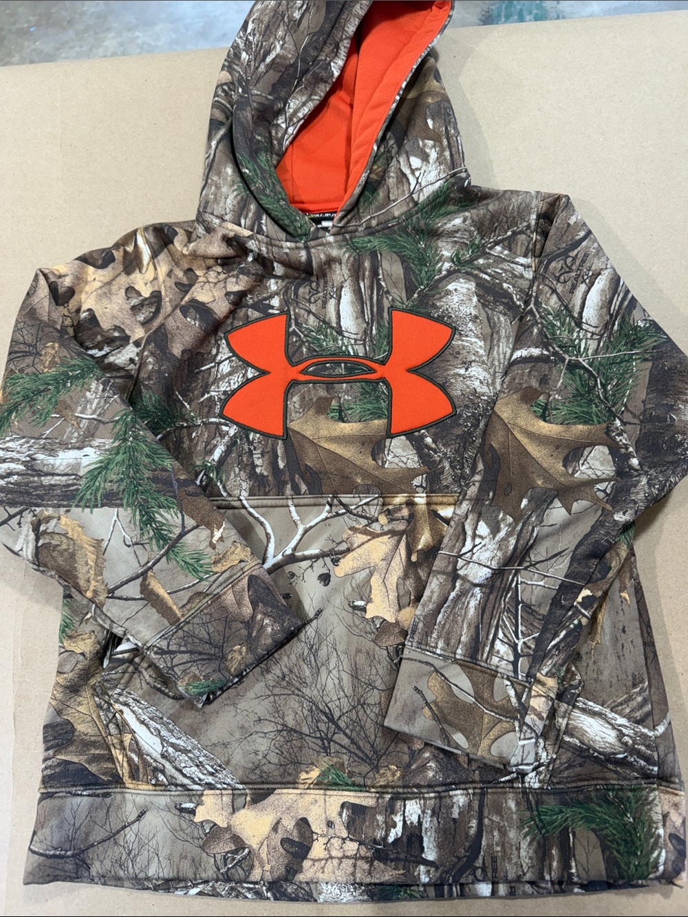 Under Armour Realtree Camo Hoodie with Orange Logo